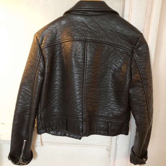 Members Only Faux Leather Biker Coat - S - Picture 6 of 6